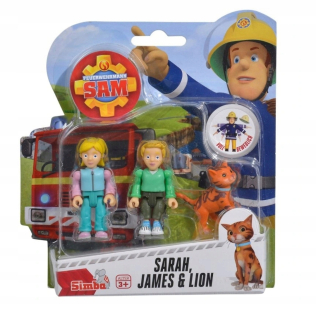 Požiarnik Sam - Simba hasič Sam postavy Sarah, James a Lev