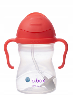 B.box pohár so slamkou 240 ml červený BB00510