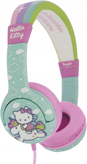 HELLO KITTY Ahoj Kitty Unicor káblové slúchadlá