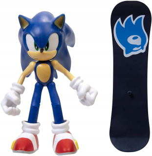 SONIC hračky - Sonic The Hedgehog Sonic Figurine 10cm + doska