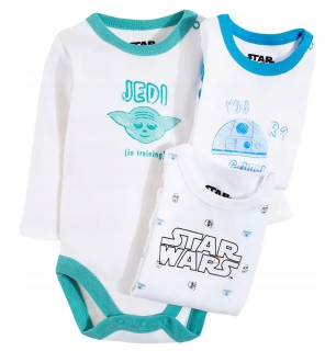 STAR WARS - Star Wars Telo s dlhým rukávom 3ks 1-3M 62cm vojna