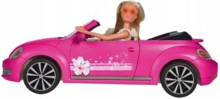 STEFFI bábika - Steffi v ružovej kabrioletom VW Beetle Simba