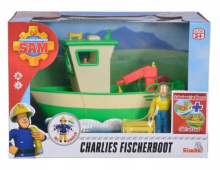 Požiarnik Sam  - Hasič Sam rybársky čln Charlie + Figurine