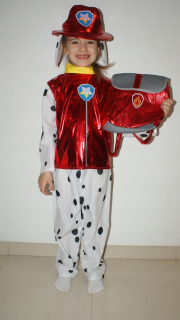 PAW Patrol - Šaty Dog Patrol Marshall Firefighter + Bathpack R.110