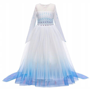 Elsa Frozen - Šaty šaty Elsa krajina ľadu 2 biele mrazené 122