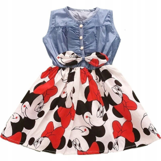 Minnie Mouse - Šaty pre dievčatá Denim Mouse Minnie 122cm