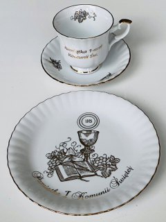 Suvenír na prvé sväté prijímanie, porcelán Chodzież