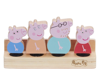 Pepa Pig - Peppa ošípané čísla drevené rodinné rodiny