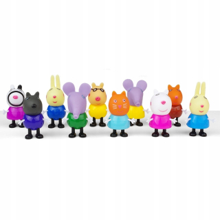 Pepa Pig - Peppa prasa figúrka nastaviť 10ks priatelia tortu