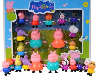 Pepa Pig - Peppa Prasa Figurine Kit 11sz Pepa Rodinný tortu