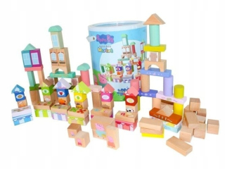Pepa Pig - Čerpadlo Peppa Blocks Drevené 100 ks Bucket