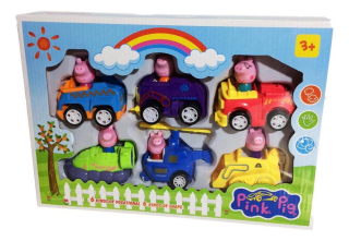 Pepa Pig - Peppa ošípané 6 vozidiel s pohonom + figúrky