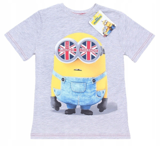 Mimoni - Šedá tričko, Minion Tlač T-Shirt 5-6 l