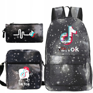 Školská taška - batoh, set, zostava - SADA BACKPACKU TEENAGE TIK TOK GALAXY SCHOOL