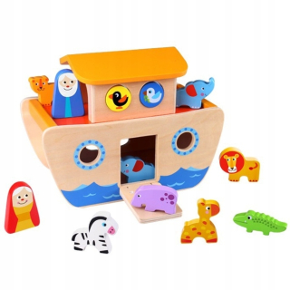 TOOKY TOY Drevená Noemova Arka Triedič Tvárov 18
