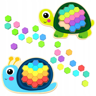 TOOKY TOY Drevená farebná mozaika Puzzle Žltá