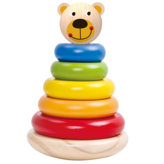 TOOKY TOY Drevené puzzle Pyramída Medveď