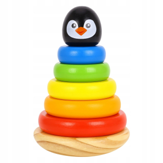 TOOKY TOY Drevené Puzzle Pyramída Tučniak