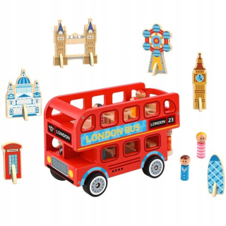 TOOKY TOY Drevená hračka Autobus Londýn s P