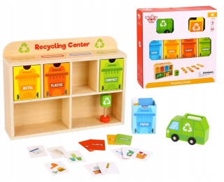 TOOKY TOY Drevené Vzdelávacie Recyklačné Centrum