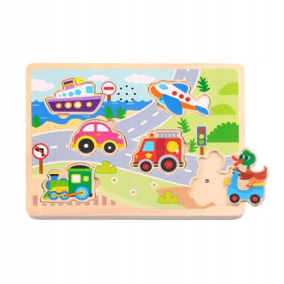 TOOKY TOY Drevené puzzle Zvukové skladačky Poj