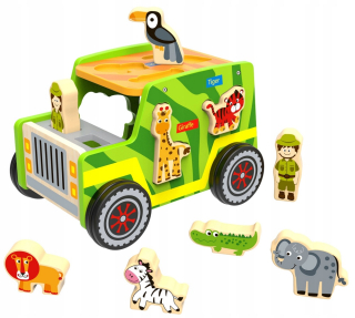 TOOKY TOY Drevené Jeep Safari Triedenie Auta