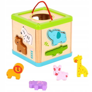 TOOKY TOY Drevený triedič Vzdelávacie zvieracie kocky