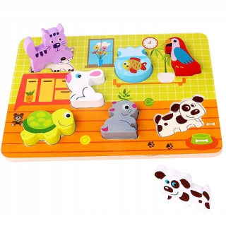 TOOKY TOY Hrubé puzzle Domáce zvieratá Match Ks