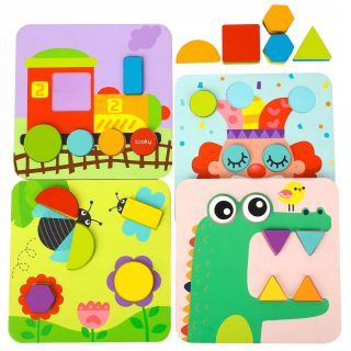 TOOKY TOY Puzzle 4 v 1 Puzzle bloky