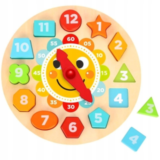 TOOKY TOY Hodiny Drevená hračka Vzdelávacia veda