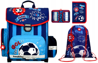 Aktovka školská taška - Bambino Football Schoolbag + Puzdro na ceruzku + vrece