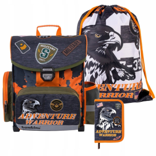 Aktovka školská taška - Schoolbag Bambino School Bambus vybavený armáda