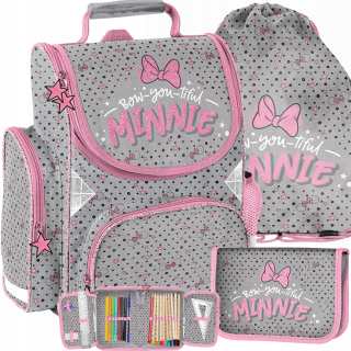 Aktovka školská taška - TORNISTER PRE Dievčatá MINNIE MOUSE DO 1 TRIEDY
