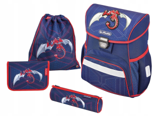 Aktovka školská taška - Herlitz Loop SchoolBag Plus Dragon Set