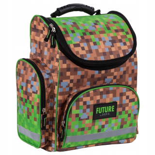Aktovka školská taška - Casetic Satchel Ergonomický zelený minecraft