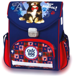 Aktovka školská taška - Satchel of the Coffer Dog Chic Dog Backpack 1KLASA