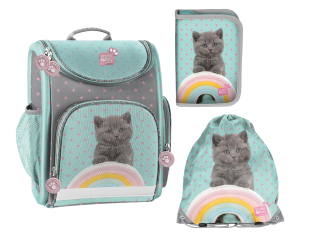 Aktovka školská taška - Satchel + Feather + Sack-Studio domáce zvieratá mačka