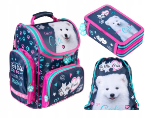 Aktovka školská taška - Satchel + Triple Cucil Case + BAG-MLF DOG SET