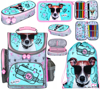 Aktovka školská taška - Satchel Pencil Case Sachet vrece Dogs Dog 28566