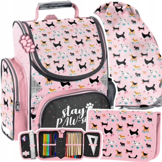 Aktovka školská taška - Školskébag ceruzky Case Bag Set School Paso psov