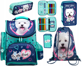 Aktovka školská taška - SchoolBag Backpack pes psie ceruzky puzdro wypo sas vrece
