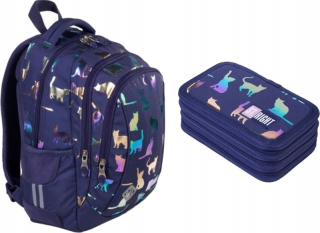 Aktovka školská taška - SchoolBag Backpack Ceruzka Kotki vybavenie