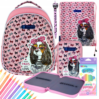 Školská taška - batoh, set, zostava - SchoolBag Backpack School Set Astrabag psie pes