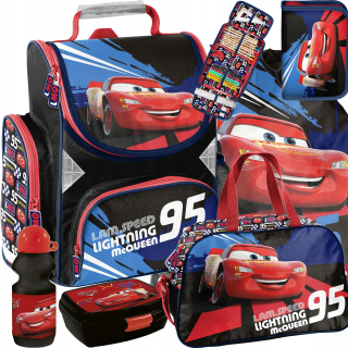 Aktovka školská taška - Školská taška Car Cars Zigzag 6w1 Paso Set
