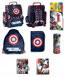 Aktovka školská taška - ŠKOLSKÝ TORNISTER AVENGERS KAPITÁNOVÁ AMERIKA PENCIL CASE