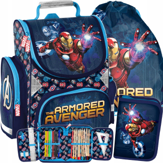 Aktovka školská taška - Škola Satchel Avengers Iron Man 3in1