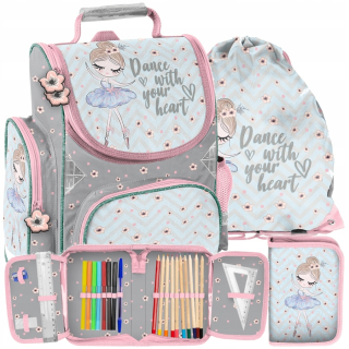 Aktovka školská taška - Schoolbag Ballerina - Sada 3 prvkov