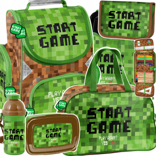 Aktovka školská taška - Školská taška pre priateľa Pixels Start Game