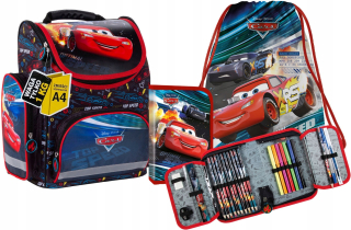 Aktovka školská taška - Školská taška Ergo Cars Cars (48) 3in1 Set