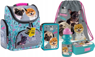 Aktovka školská taška - Ergo School Bag Set 5W1 CLEO BULLDOG DOG